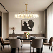 Cloud Stone LED Chandelier — Full Copper, Three-Color Dimming (3000K/4000K/6000K), Round & Rectangular
