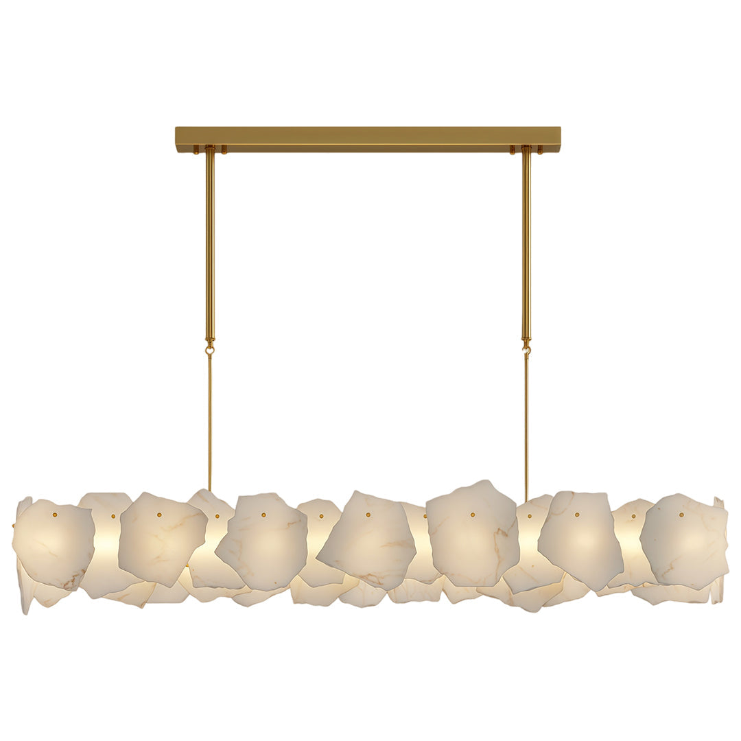 Cloud Stone LED Chandelier — Full Copper, Three-Color Dimming (3000K/4000K/6000K), Round & Rectangular