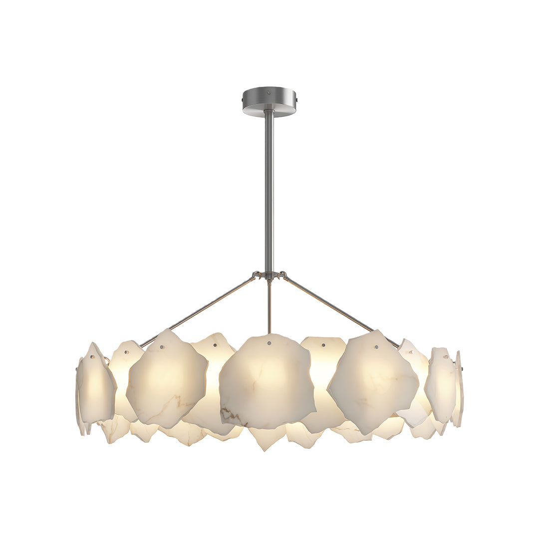 Cloud Stone LED Chandelier — Full Copper, Three-Color Dimming (3000K/4000K/6000K), Round & Rectangular