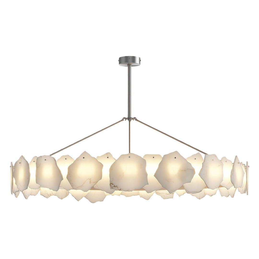 Cloud Stone LED Chandelier — Full Copper, Three-Color Dimming (3000K/4000K/6000K), Round & Rectangular