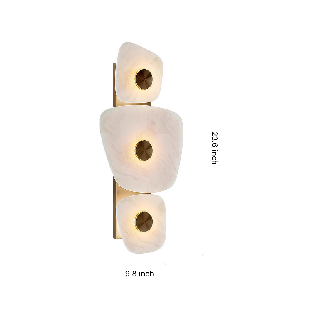 Italian Minimalist Cloud Stone Wall Sconce — Copper, 6.5W LED Warm White, 23.6" Hardwired