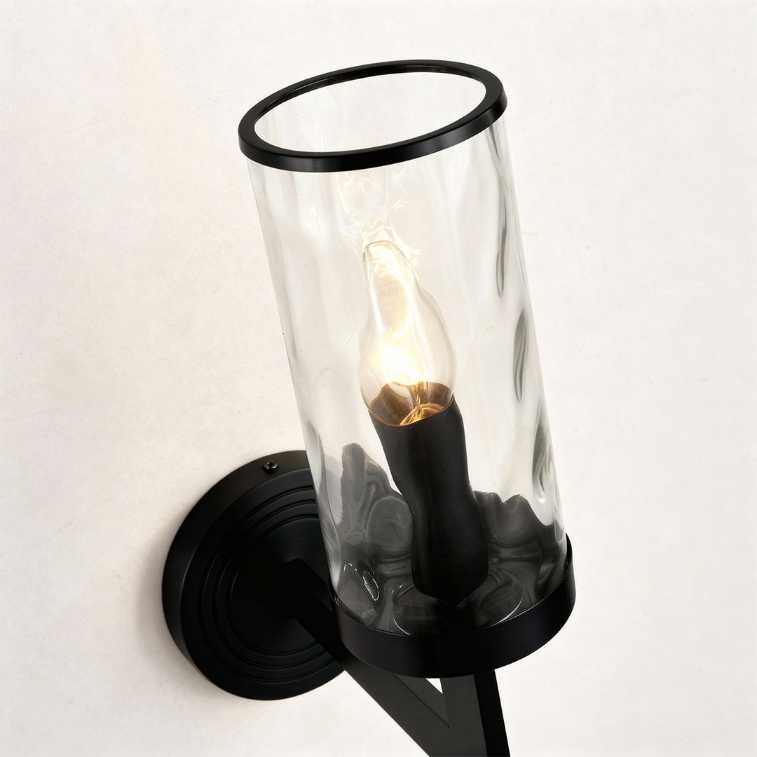 Minimalist Copper Wall Sconce — Transparent Glass Shade, E14, Hardwired, 4.72" × 15.35"