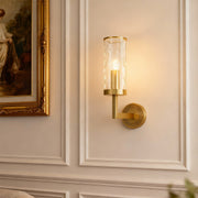 Minimalist Copper Wall Sconce — Transparent Glass Shade, E14, Hardwired, 4.72" × 15.35"