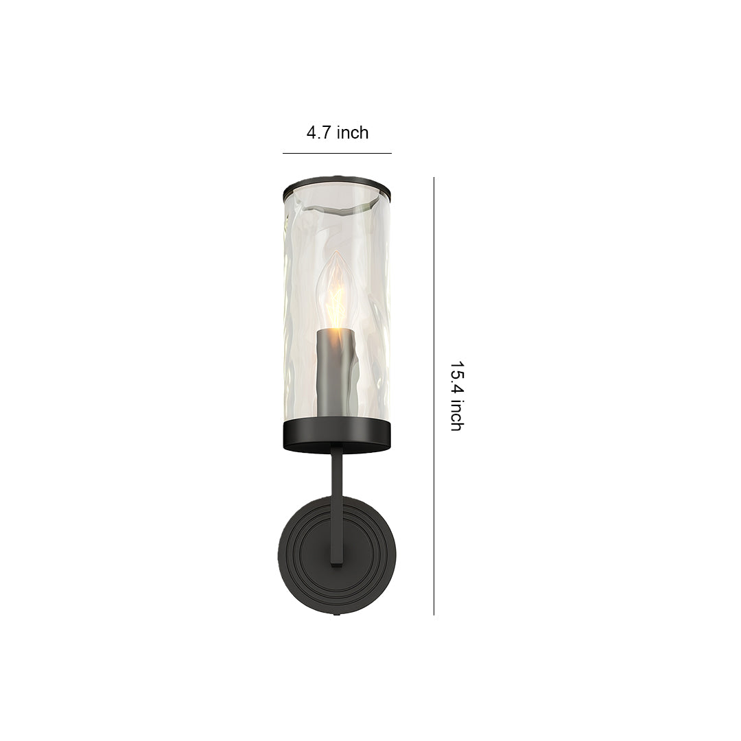 Minimalist Copper Wall Sconce — Transparent Glass Shade, E14, Hardwired, 4.72" × 15.35"