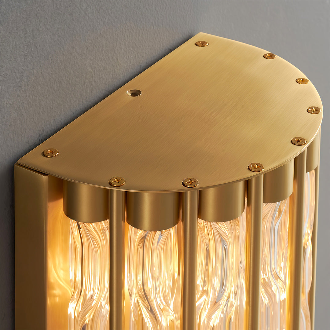 Linear Wall Sconce — Solid Brass and Glass, E14, Hardwired, 15.7" or 23.6"