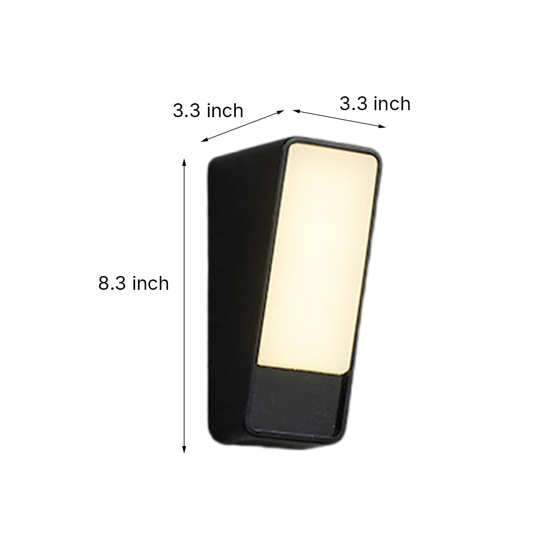 Square Minimalist Outdoor Wall Sconce — Die-Cast Aluminum & Acrylic, LED, IP65, Optional Motion Sensor, 3000K
