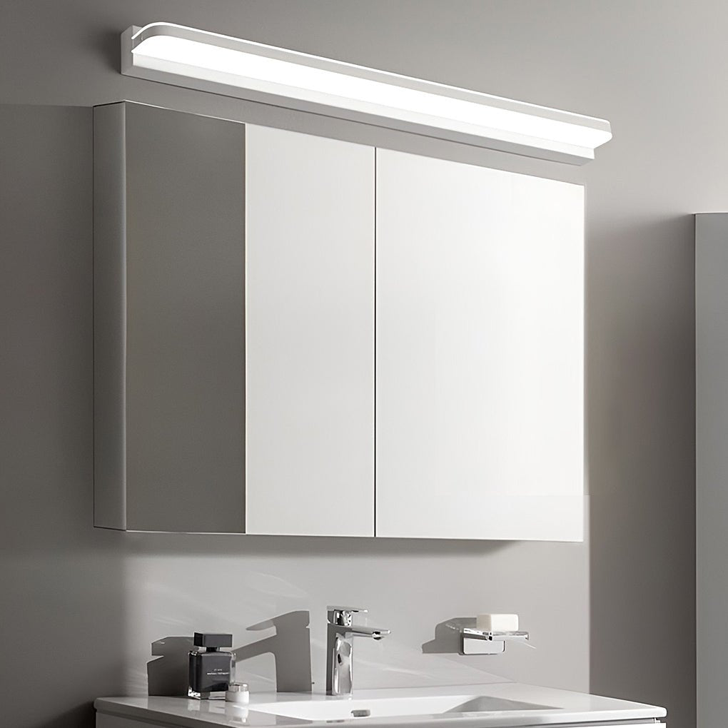 wall mounted led bathroom vanity light with polished iron trim
