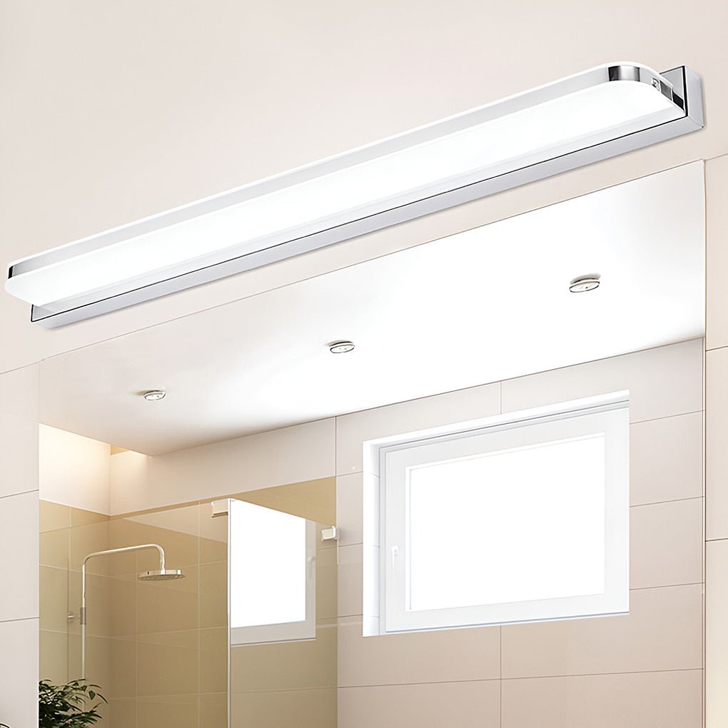 wall mounted led bathroom vanity light with polished iron trim