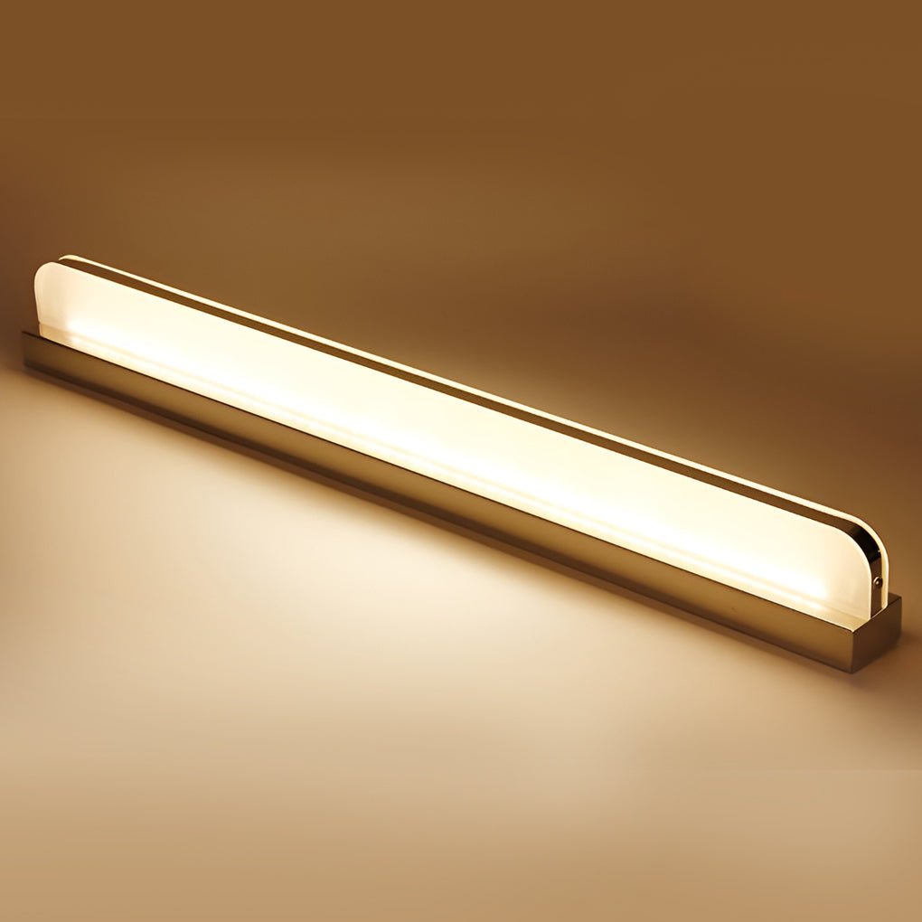 wall mounted led bathroom vanity light with polished iron trim