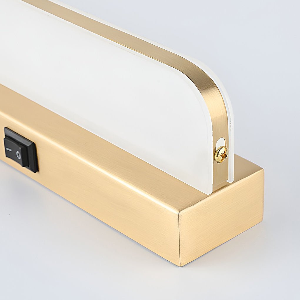 wall mounted led bathroom vanity light with polished iron trim
