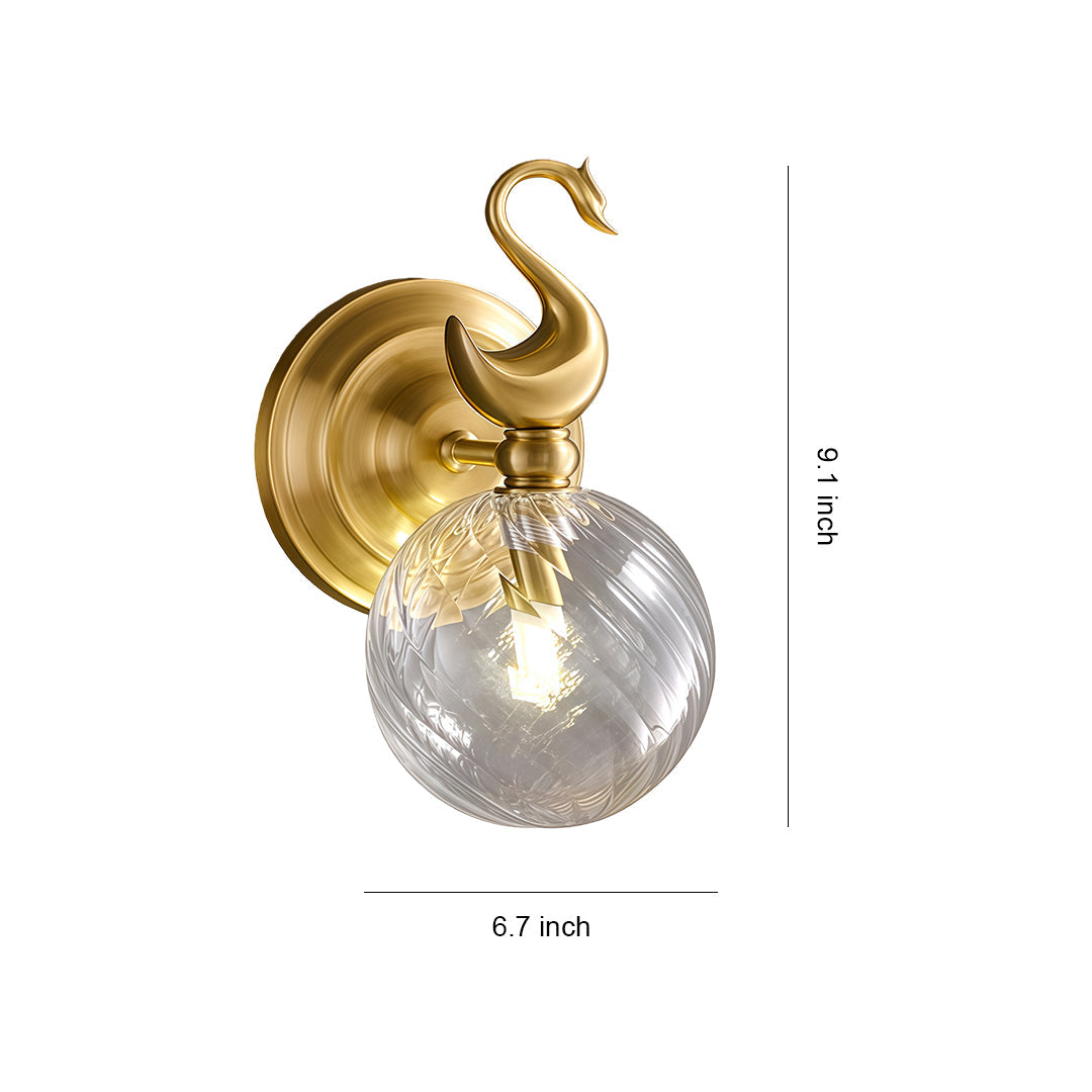 Modern Minimalist Wall Sconce — Brass, Transparent Glass Shade, G9 Hardwired