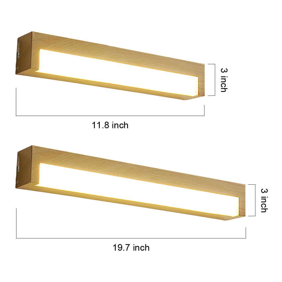 Wood Grain Wall Sconce — Iron with Acrylic Shade, LED, 3-Step Dimming, 35cm / 50cm