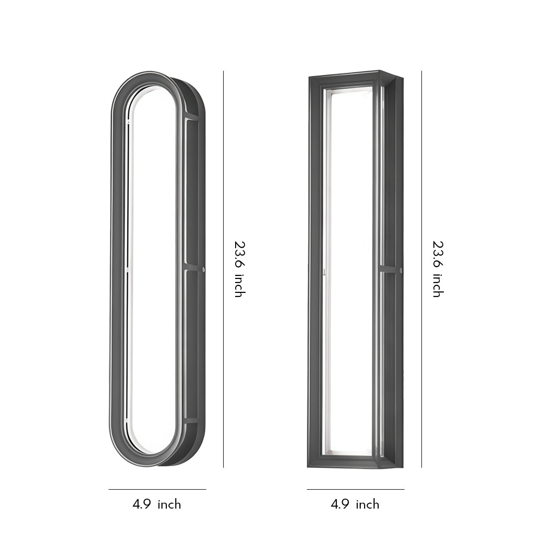 Linear Outdoor Wall Sconce — Die-Cast Aluminum, LED, Oval or Rectangular, 3000K / 6000K, IP65 Weatherproof