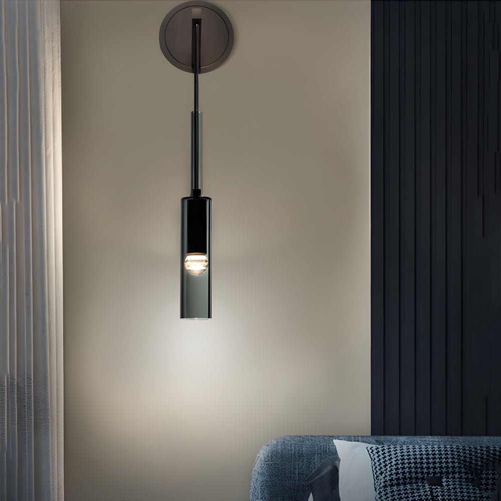 wall mounted sconce with suspending cord nordic copper finish for stairway lighting