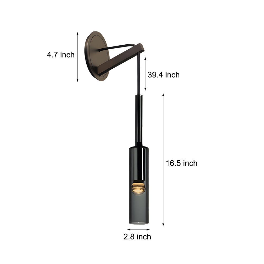 wall mounted sconce with suspending cord nordic copper finish for stairway lighting