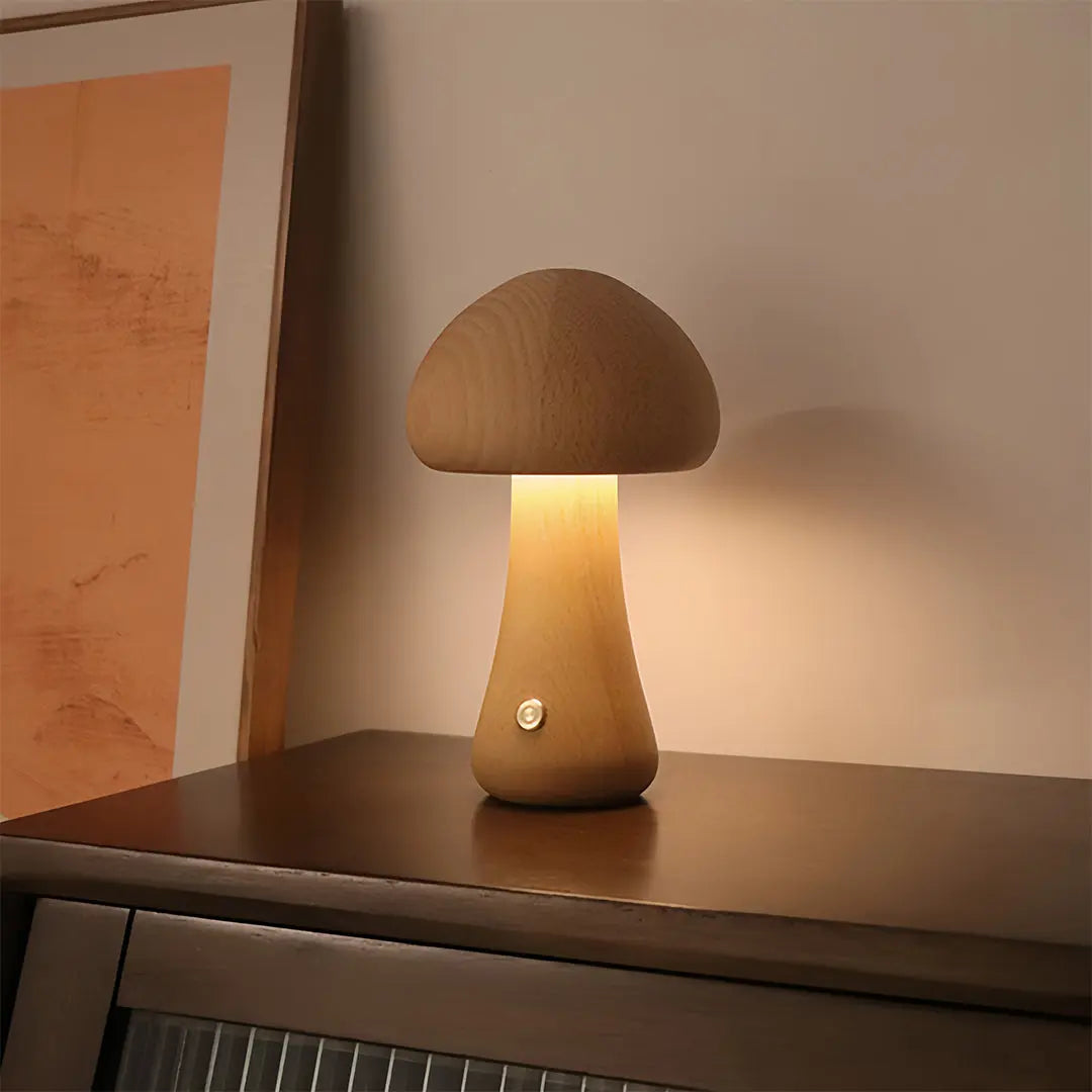 Simple LED Decorative Table Lamp - Mushroom Design for Nighttime Use Luxe