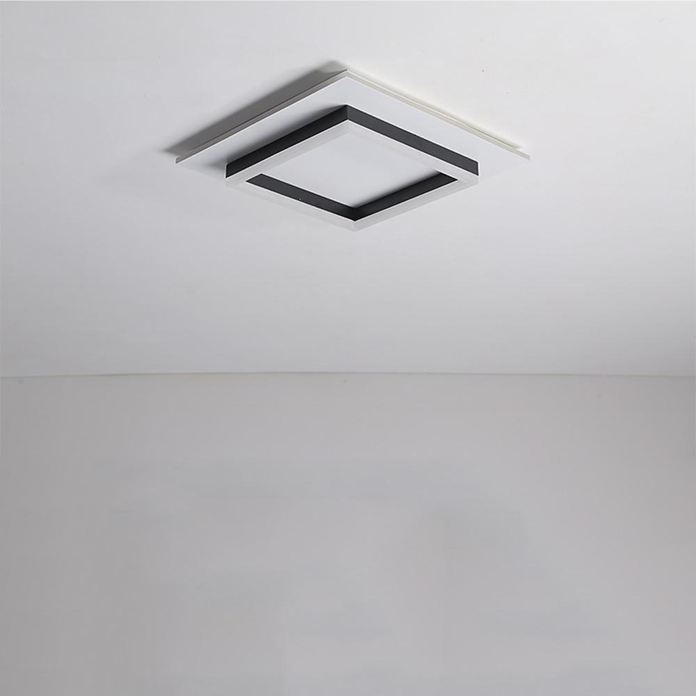 Square Modern LED Flush-Mount Ceiling Light, Set of 2 — Metal, Acrylic Shade, 36W, 16", Dual Color Temperature