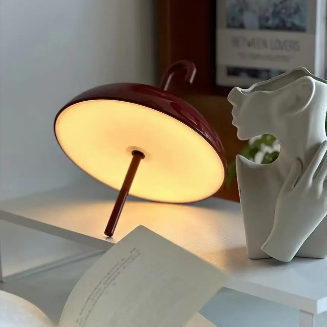 Portable USB Rechargeable Dimmable LED Touch Table Lamp with Umbrella Design Luxe