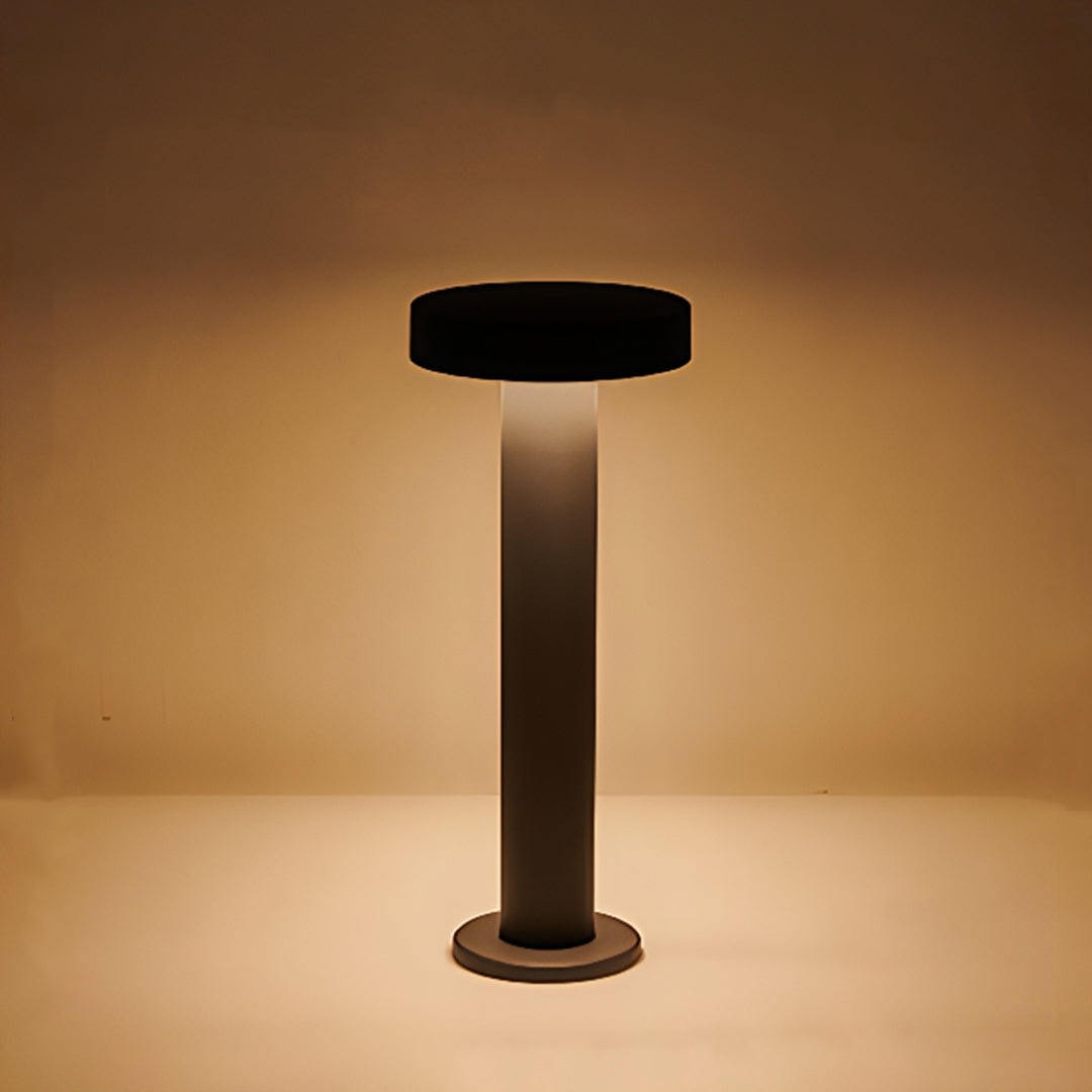 Modern Outdoor LED Bollard Path Light — Sand-Gray Aluminum, Transparent Glass, IP65, 3000K Warm, 320mm / 670mm / 770mm