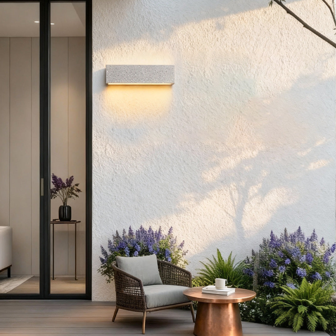 Waterproof Linear Concrete Wall Sconces for Modern Outdoor Spaces