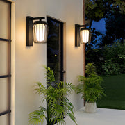 Birdcage Outdoor Wall Lantern Sconce — Stainless Steel, LED 12W, Solar / Hardwired, IP65, Remote Control