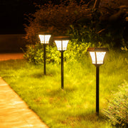 Solar Pathway Light — Black Die-Cast Aluminum, 2W LED, Dual Color Temperature (3000K / 6000K), IP65 Weatherproof, 28.74" H