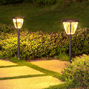 Solar Path Light — Black Aluminum, LED, Dual Color Temperature (3000K/6000K), IP65 Weatherproof