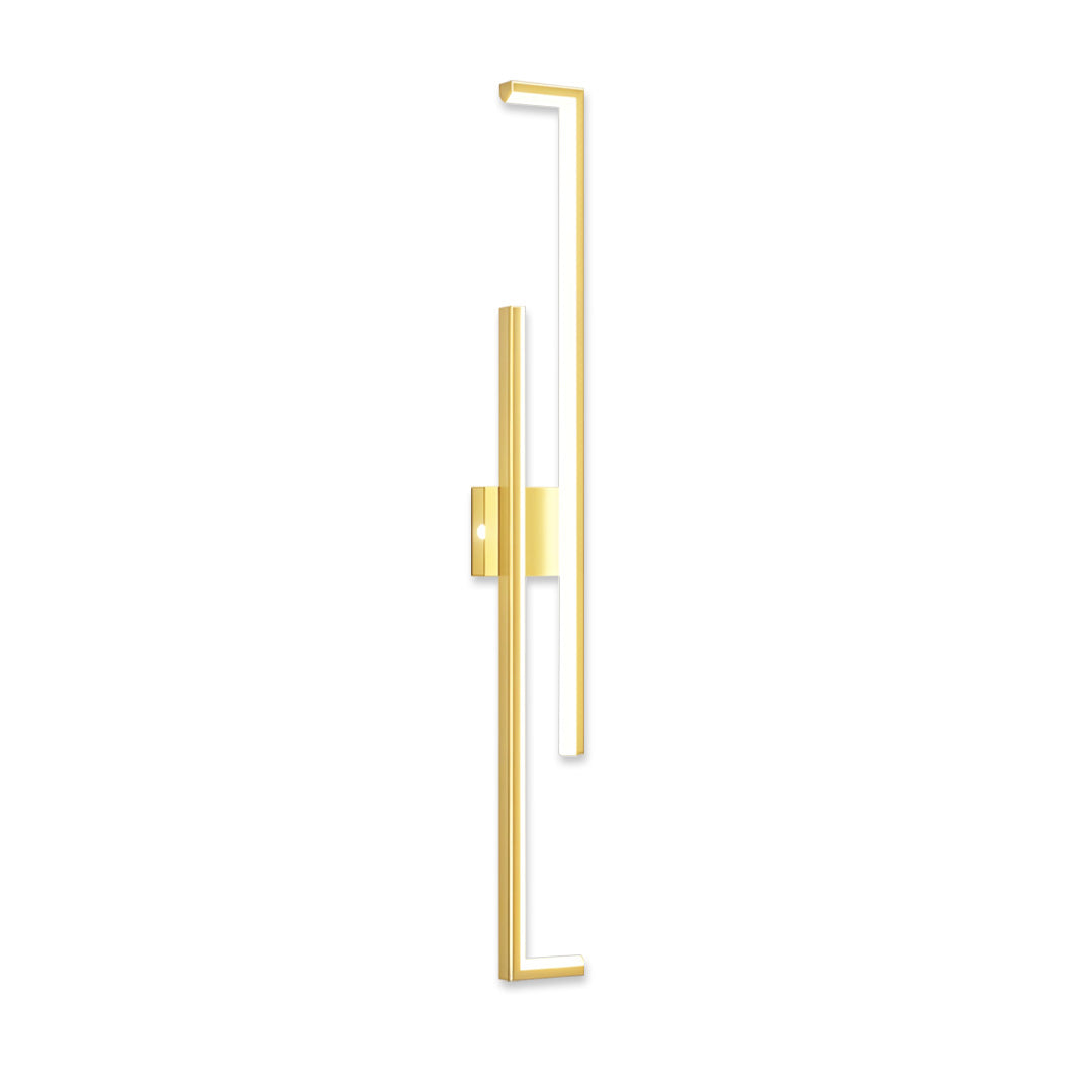 Minimalist Long Bar Wall Sconce — Iron and Acrylic, LED, 3-Step Dimming, Black or Gold, 23.6"–47.2"
