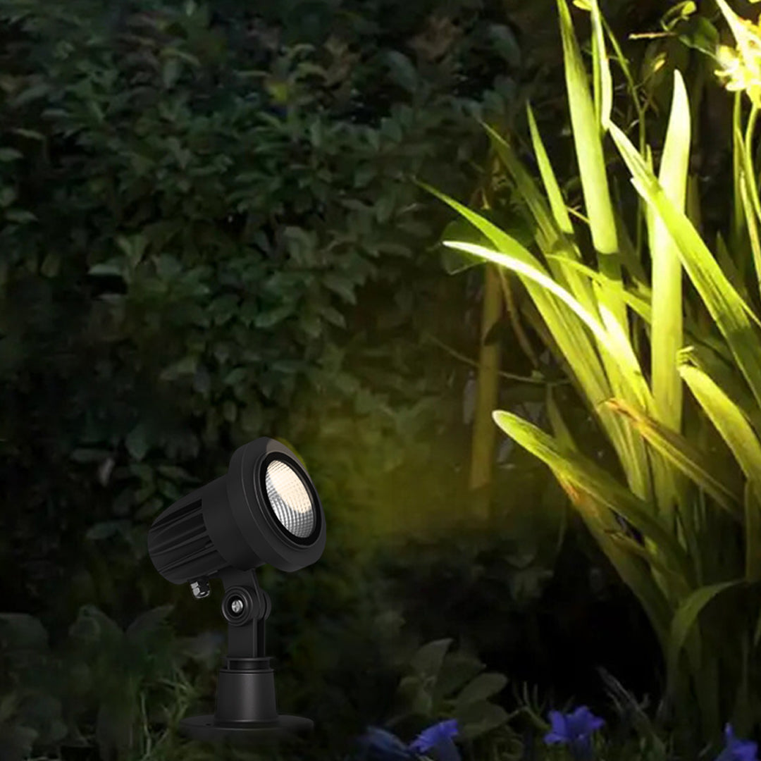 Modern Industrial Outdoor Spotlight — Die-Cast Aluminum, CREE 12W LED, 3000K, IP65 Weatherproof