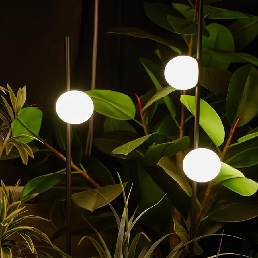 Spherical Modern Landscape Light — Aluminum, LED 3000K, IP65, DC 24V, Single or Dual Sphere, Stake or Base Mount