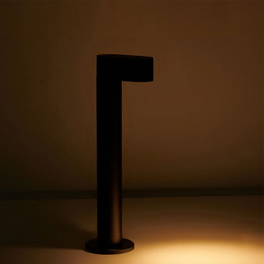 Modern LED Pathway Bollard Light — Sand-Black Aluminum, Transparent Glass, 3000K, IP65, 8W–16W, 350mm–800mm