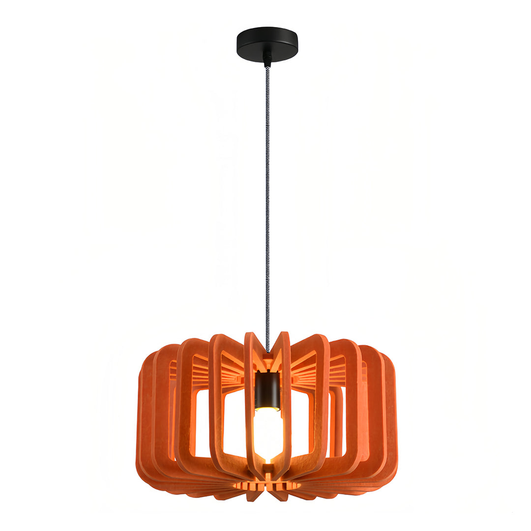 Acoustic Felt Drum Pendant Light — PET Felt and Iron, 15.75" Wide, Adjustable 2m Chain, Sound-Absorbing