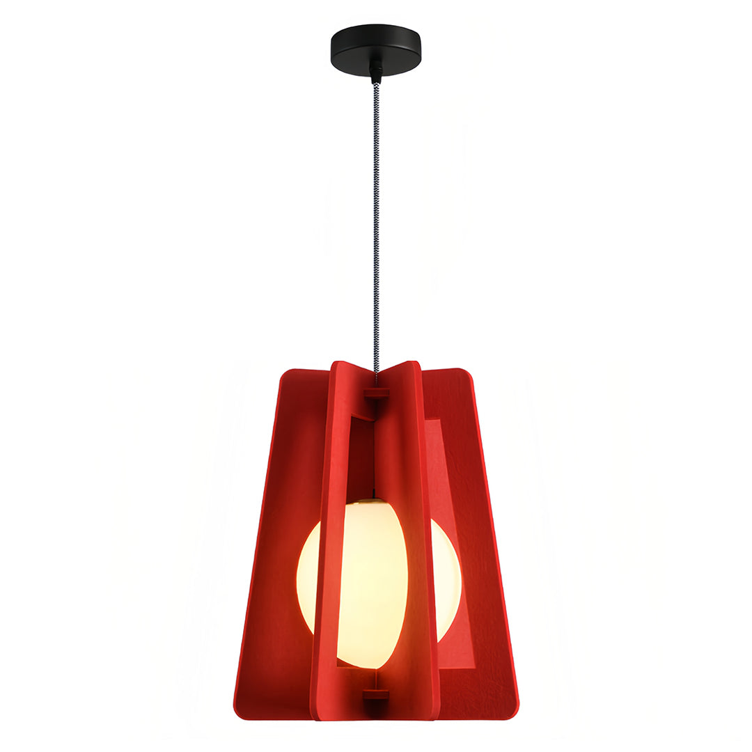 Geometric Felt Mini Pendant — PE+PET Acoustic Felt, Iron, 30/35cm, 6 Colors, Adjustable 2m Cord