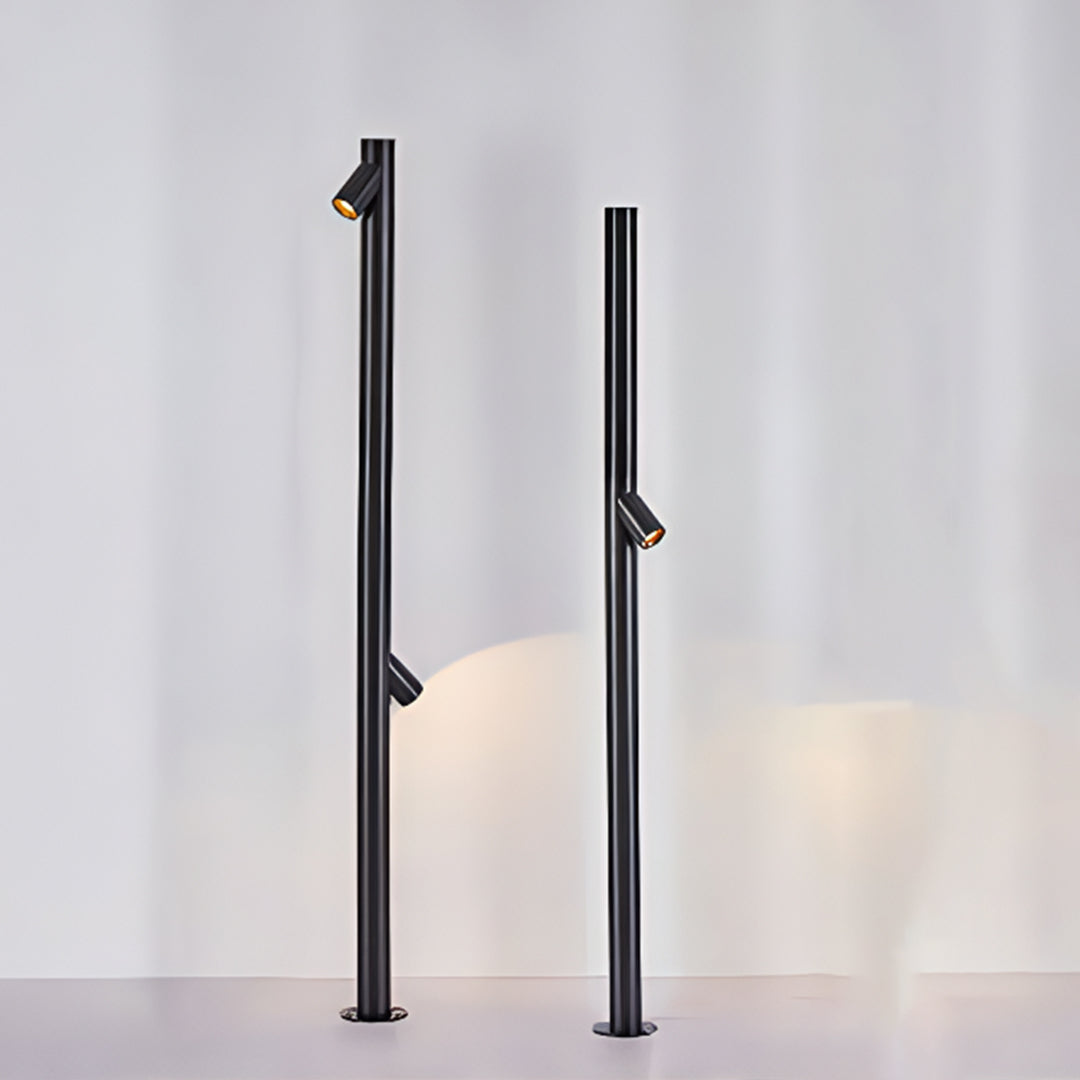 Bamboo Node LED Bollard Light — Aluminum, Black, IP65, 3000K, 23.6" or 35.4"