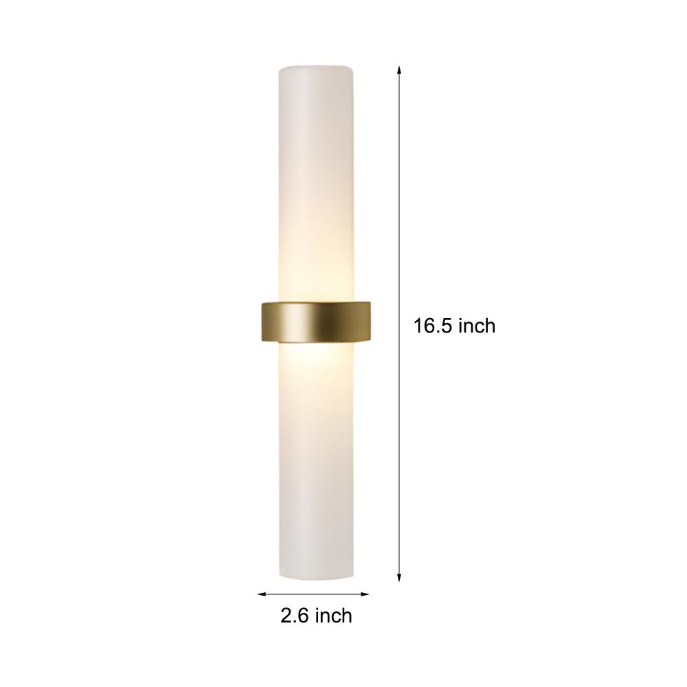 warm white modern frosted glass tube 1 light wall sconce for living room