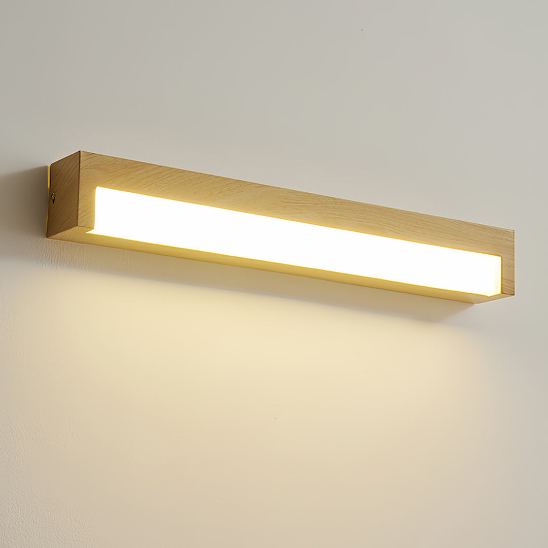 Wood Grain Wall Sconce — Iron with Acrylic Shade, LED, 3-Step Dimming, 35cm / 50cm