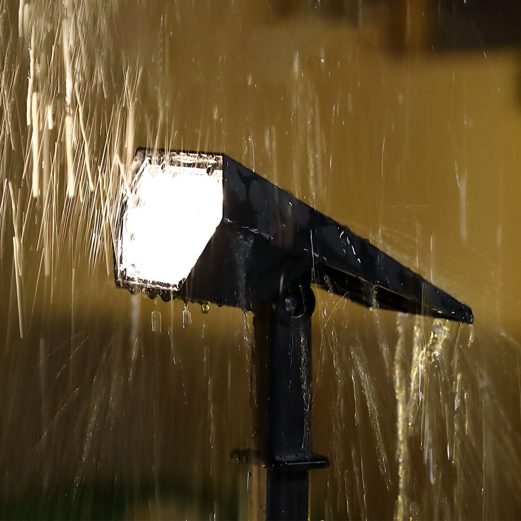 Adjustable-Angle Solar Flood Spike Spotlight — Die-Cast Aluminum, LED, Warm White / RGB, IP65 Weatherproof