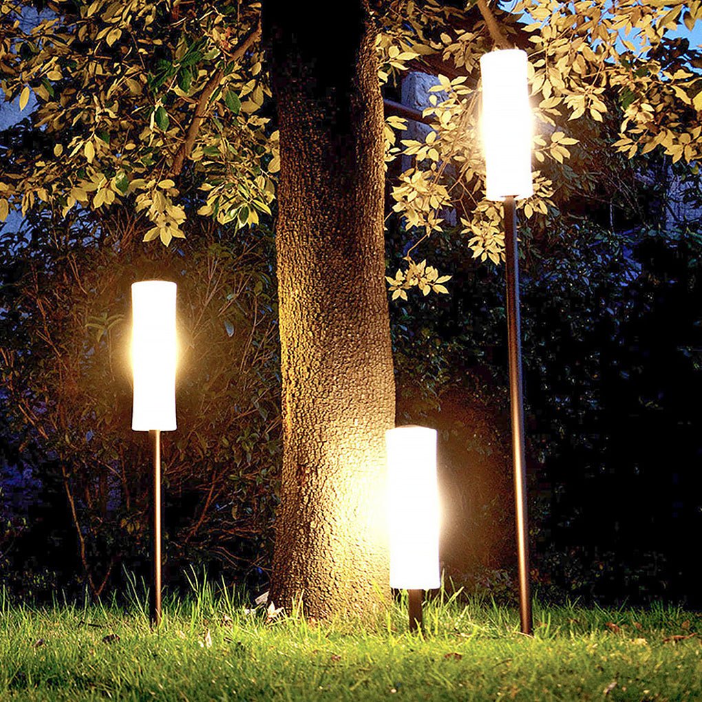 Industrial Outdoor Bollard Light — Aluminum & Acrylic, 9W LED, IP54, DC12V, 24" Height