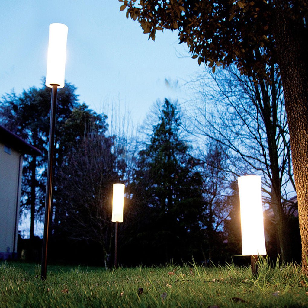 Industrial Outdoor Bollard Light — Aluminum & Acrylic, 9W LED, IP54, DC12V, 24" Height