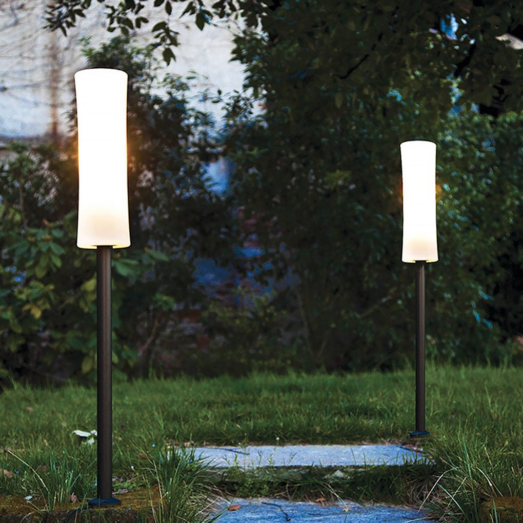 Industrial Outdoor Bollard Light — Aluminum & Acrylic, 9W LED, IP54, DC12V, 24" Height