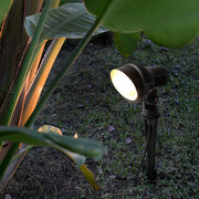 Ground-Insert Outdoor Spotlight — Die-Cast Aluminum, LED, Waterproof, Black