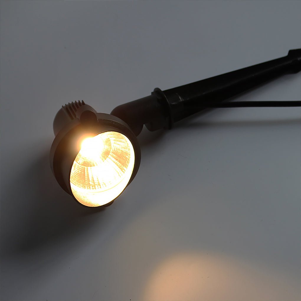 Ground-Insert Outdoor Spotlight — Die-Cast Aluminum, LED, Waterproof, Black
