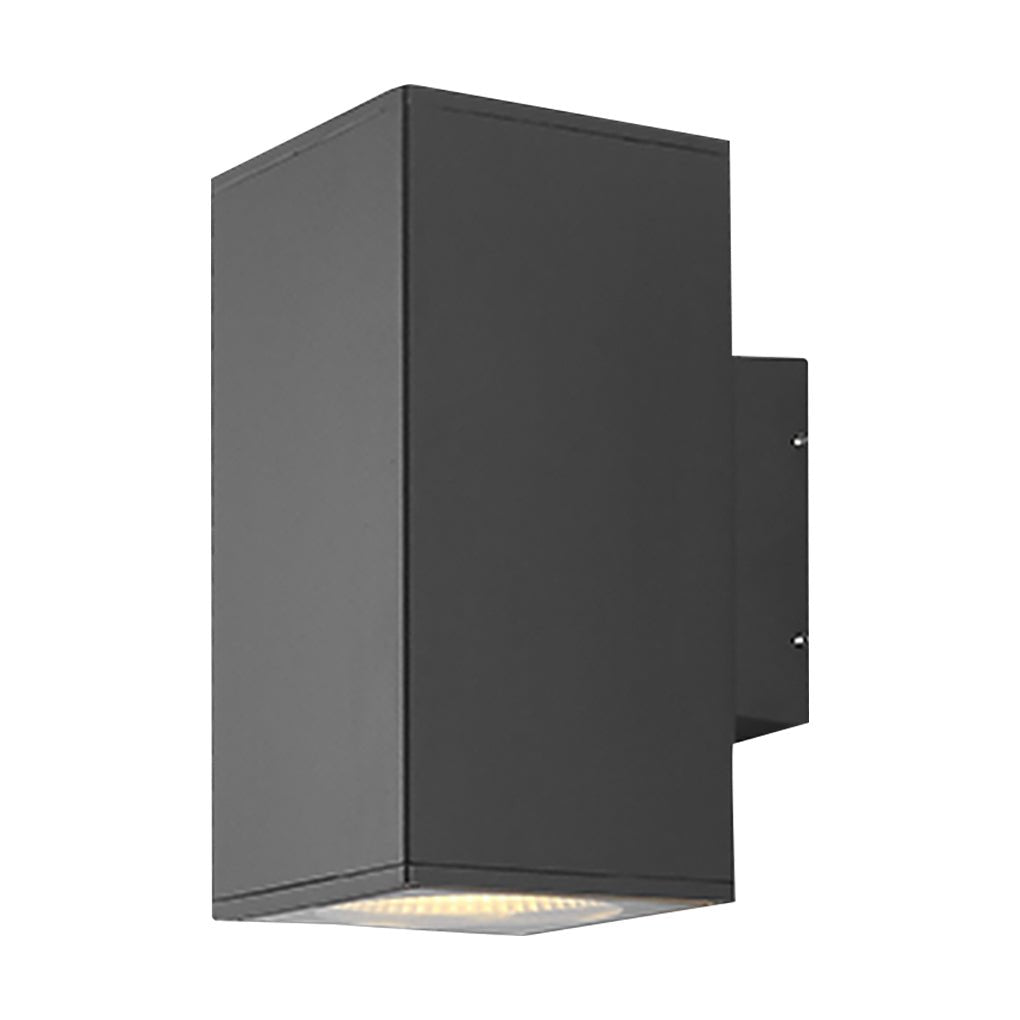 Industrial Up/Down Outdoor Wall Sconce — Die-Cast Aluminum and Glass, LED, IP65 Weatherproof, 3000K, 1-Light and 2-Light Options