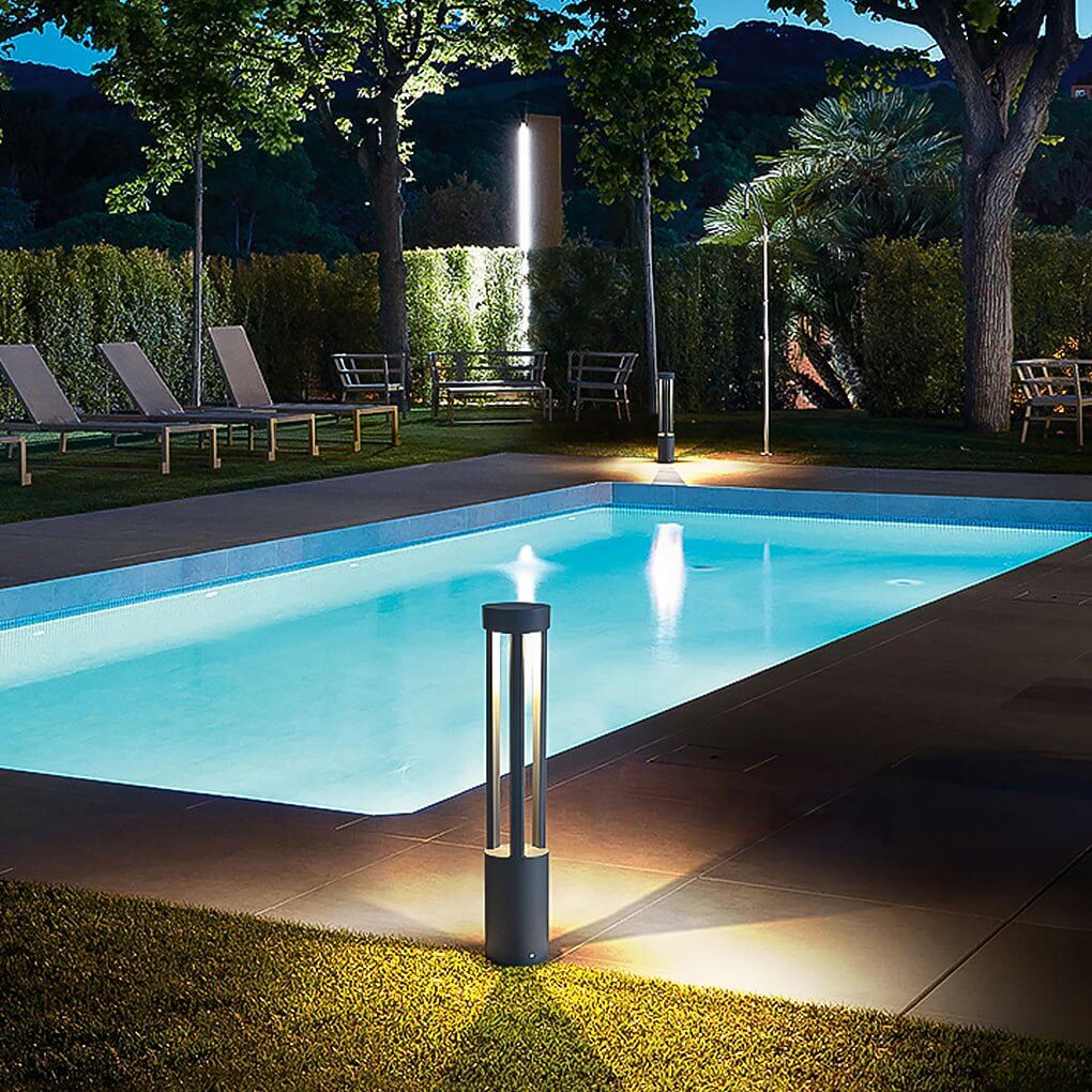 Modern Open-Fixture LED Bollard Light — Die-Cast Aluminum, 30W COB, 3000K, IP54 Weatherproof