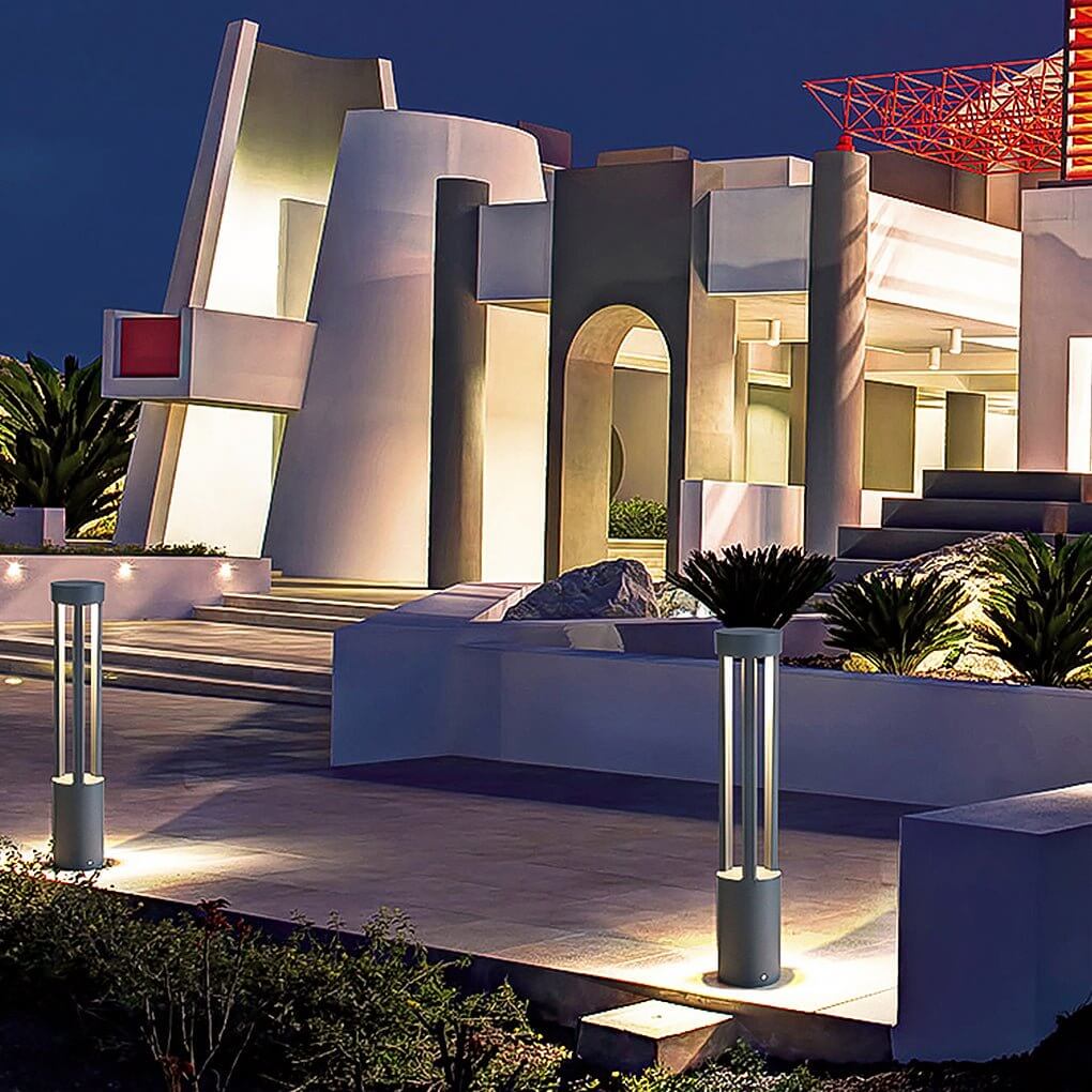 Modern Open-Fixture LED Bollard Light — Die-Cast Aluminum, 30W COB, 3000K, IP54 Weatherproof