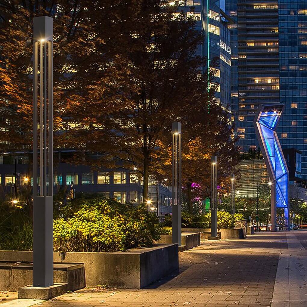 Modern Open-Fixture LED Bollard Light — Die-Cast Aluminum, 30W COB, 3000K, IP54 Weatherproof