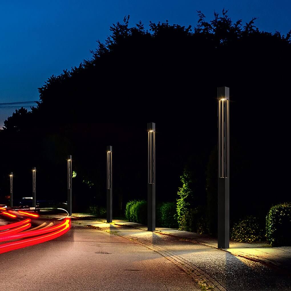 Modern Open-Fixture LED Bollard Light — Die-Cast Aluminum, 30W COB, 3000K, IP54 Weatherproof