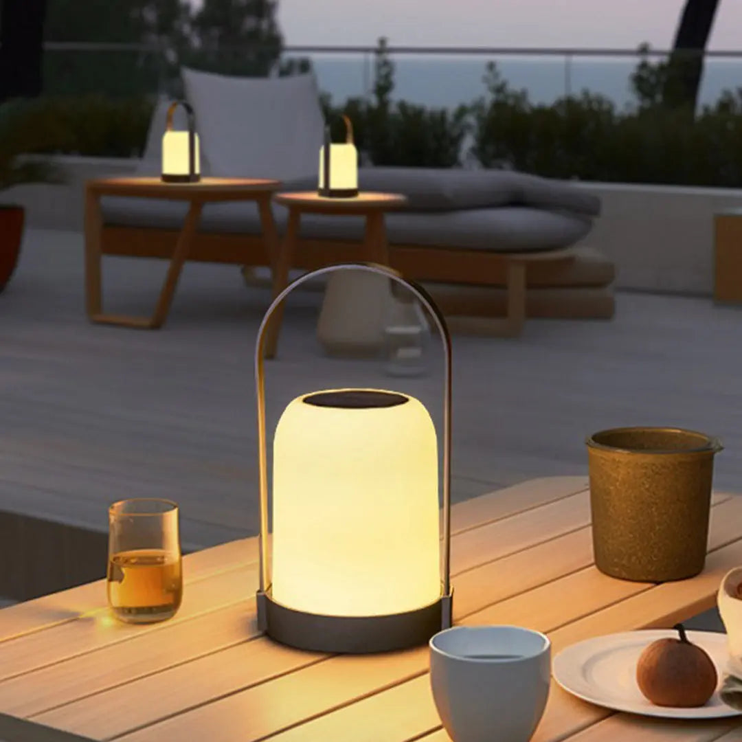 Portable Waterproof Handheld Light with Solar Power and USB Rechargeable Features Luxe