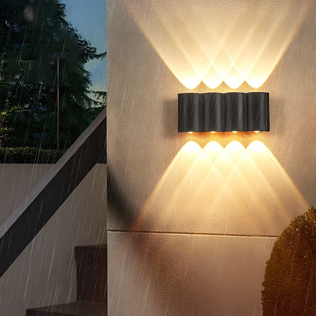waterproof led outdoor wall sconces with creative wave arc design up and down lights
