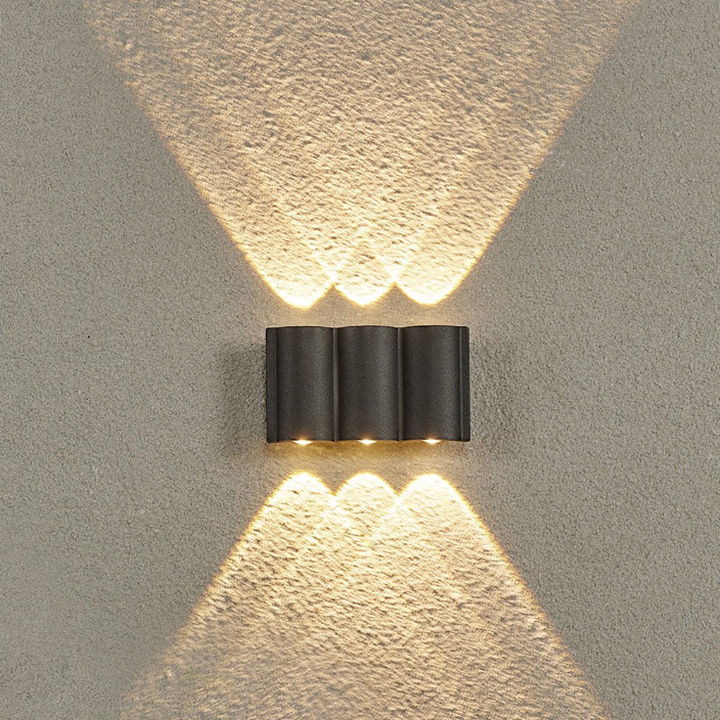 waterproof led outdoor wall sconces with creative wave arc design up and down lights
